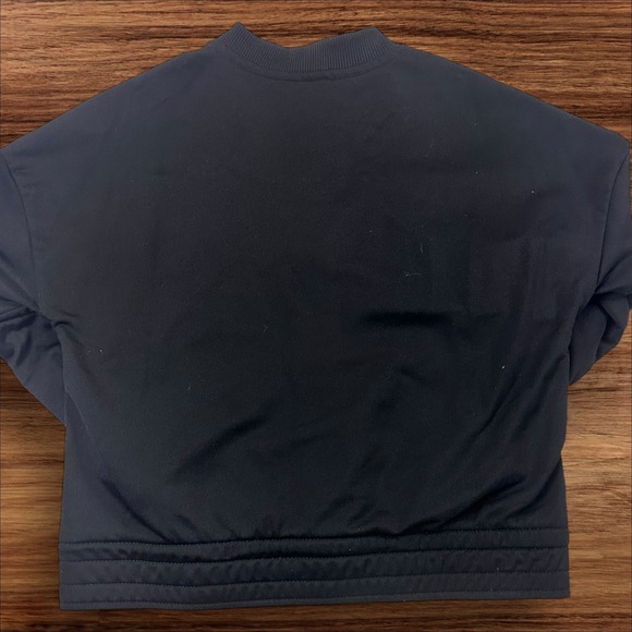 Y2K Nike Kids Track Jacket Black & White Athletic Activewear Bomber Logo Medium - Picture 7 of 7